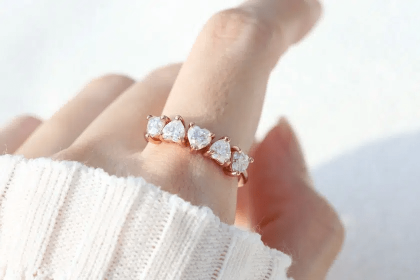 Eternity Heart Moissanite Band (White) by Elate - Love Estella