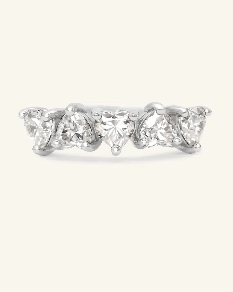 Eternity Heart Moissanite Band (White) by Elate - Love Estella