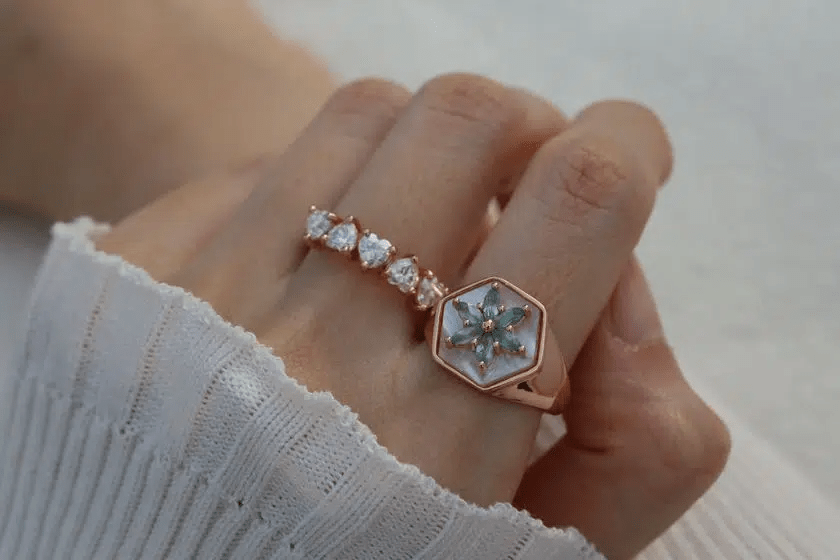 Eternity Heart Moissanite Band (White) by Elate - Love Estella