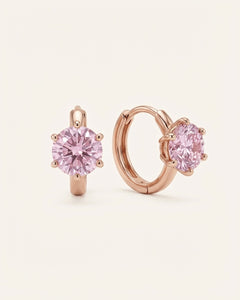 Everyday Moissanite Huggies (1 Carat), Sugar Pink