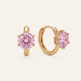 Everyday Moissanite Huggies (1 Carat), Sugar Pink