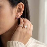 Everyday Moissanite Huggies (1 Carat), Sugar Pink