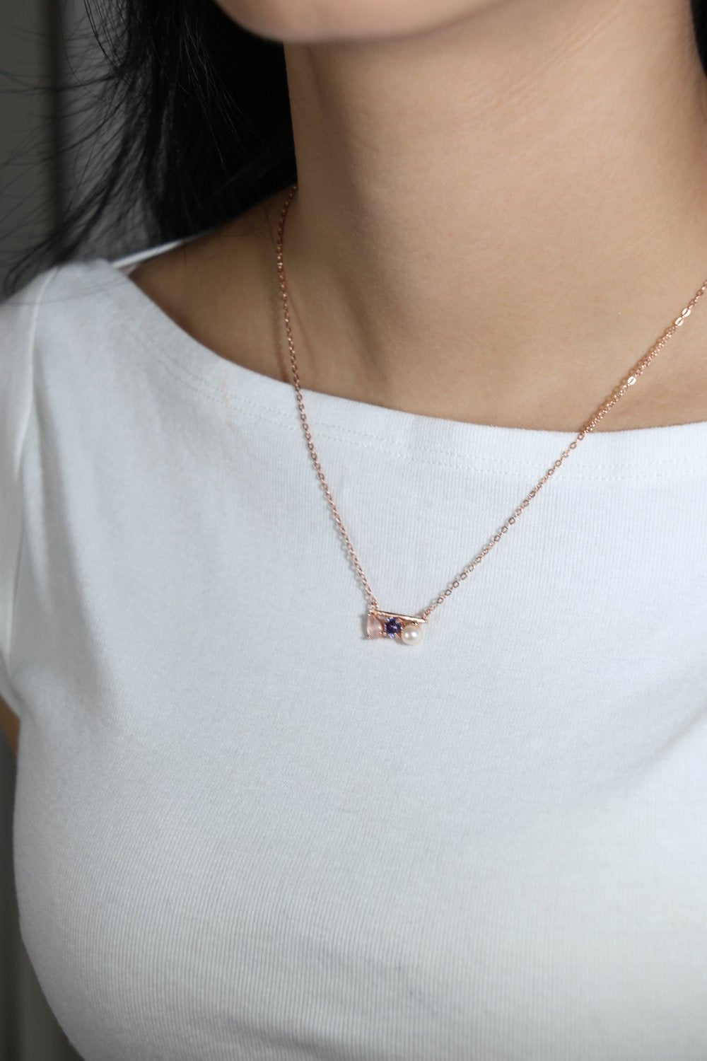 Floating Bar Necklace (Lavender) - Love Estella