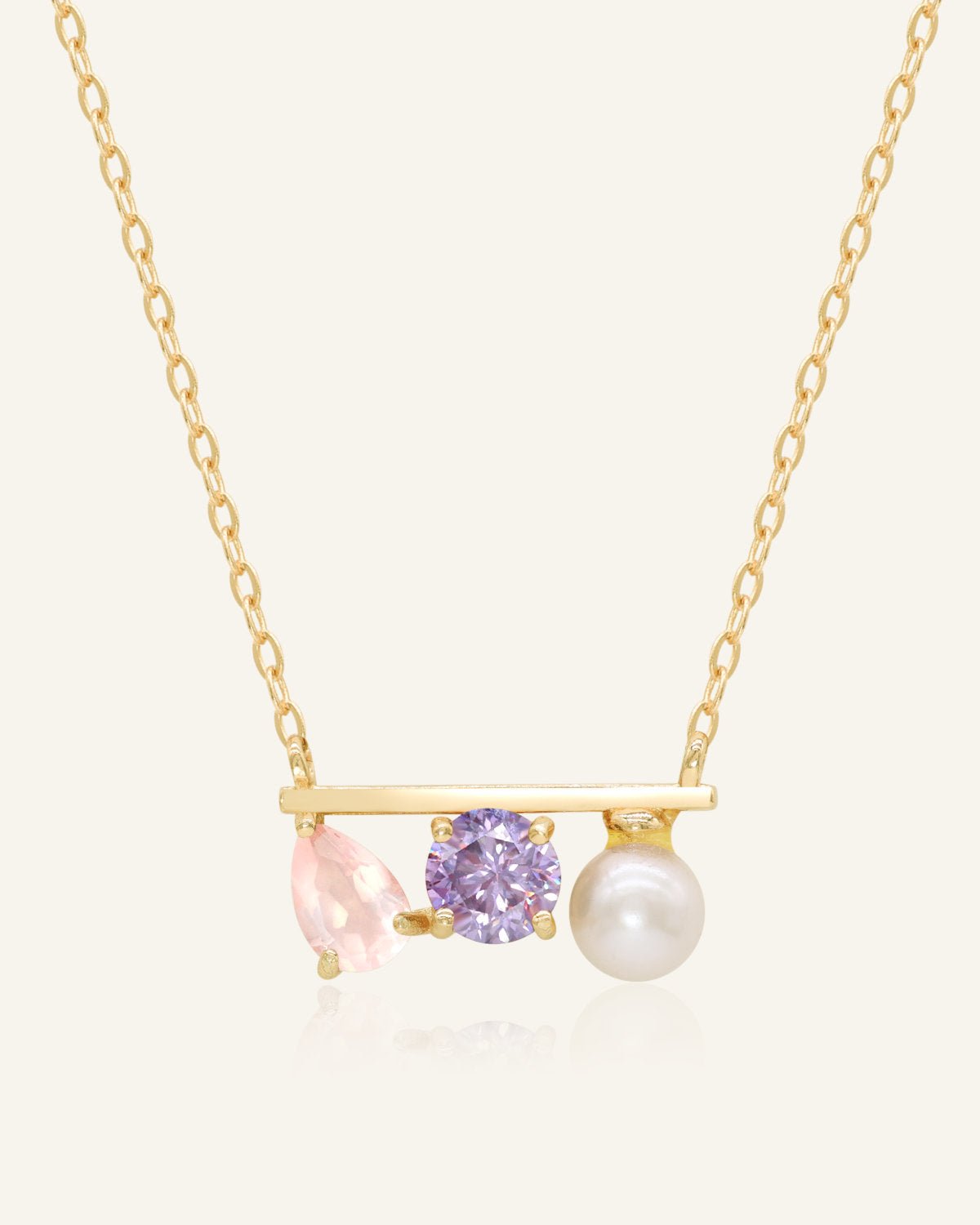Floating Bar Necklace (Lavender) - Love Estella