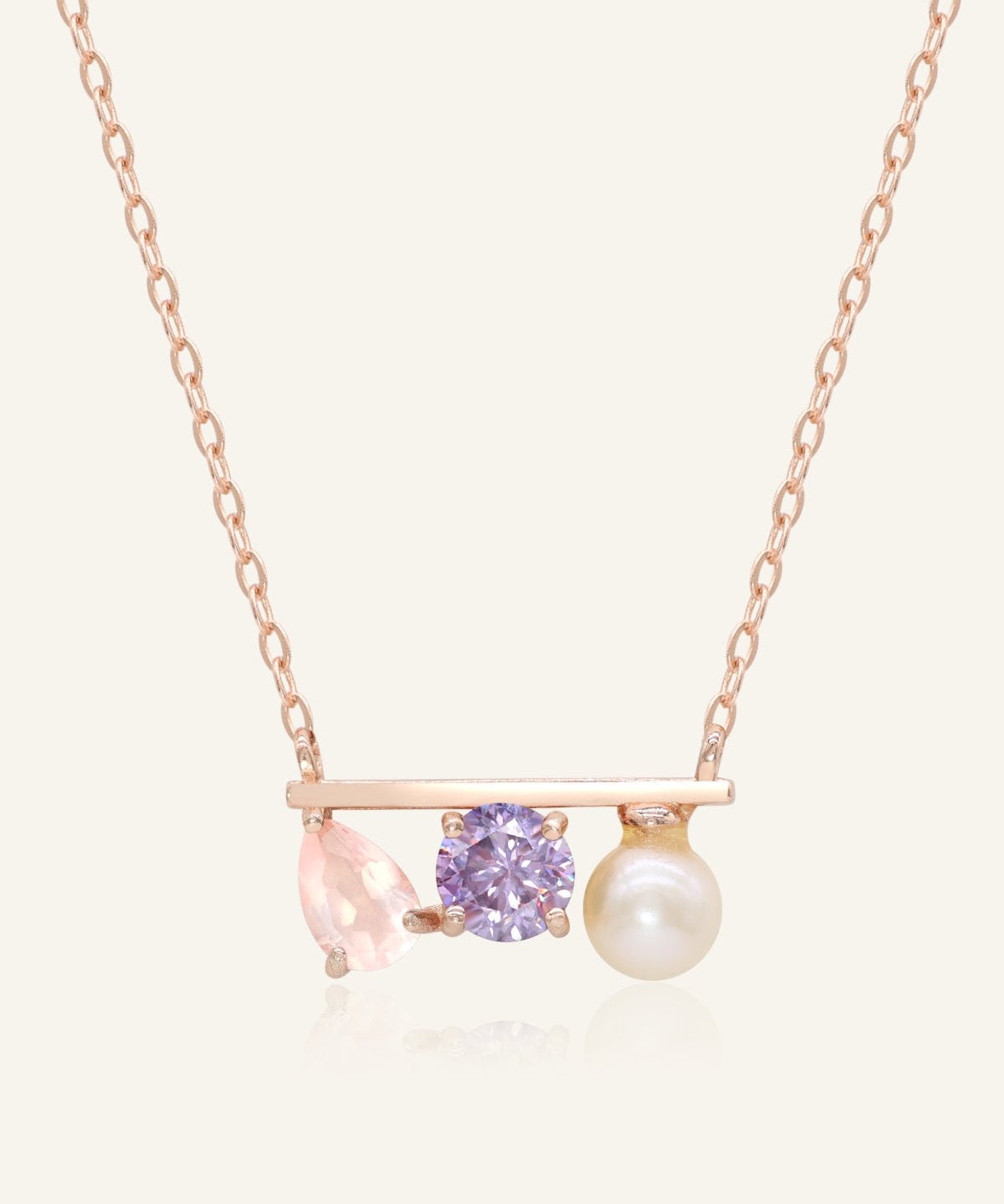 Floating Bar Necklace (Lavender) - Love Estella