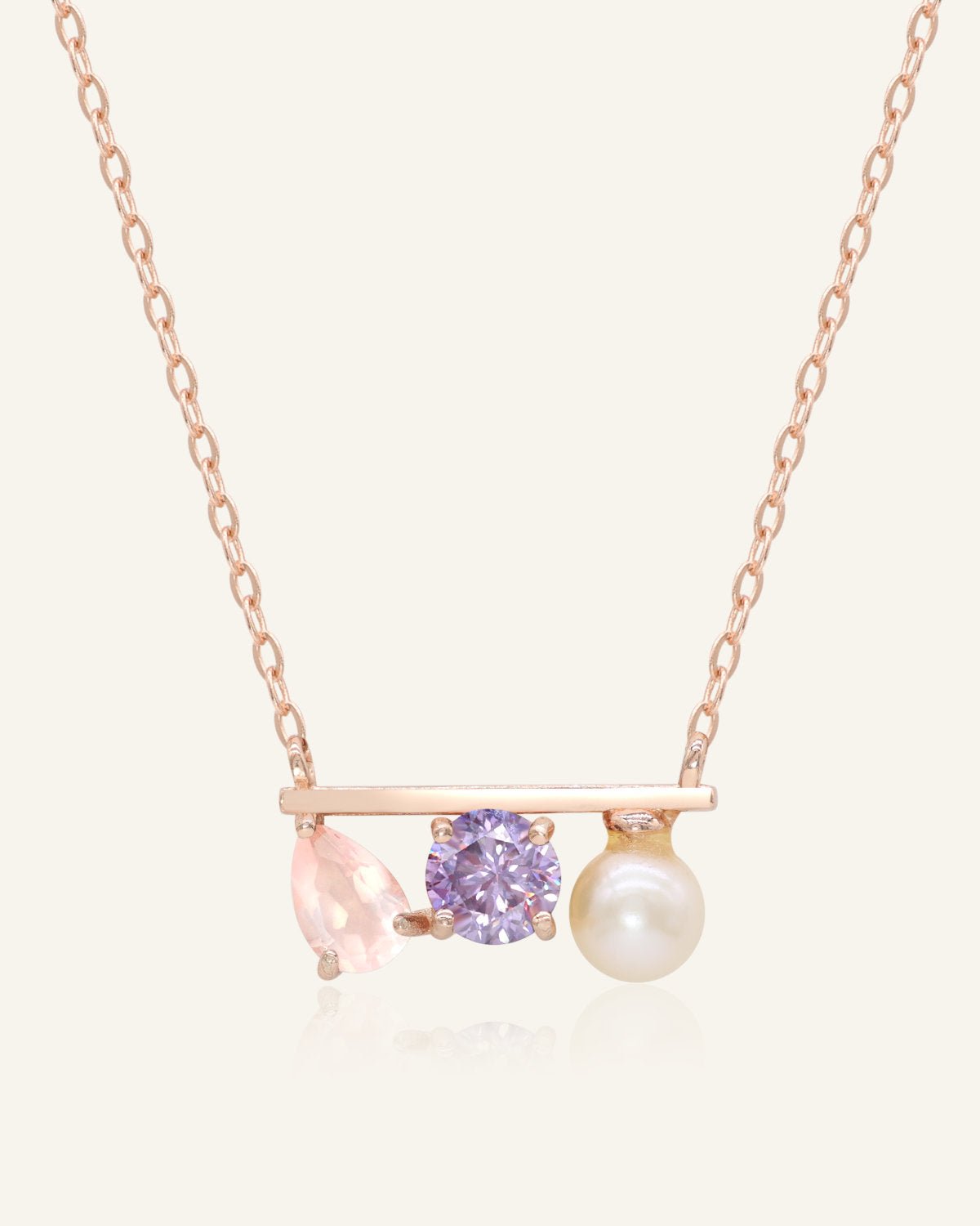 Floating Bar Necklace (Lavender) - Love Estella