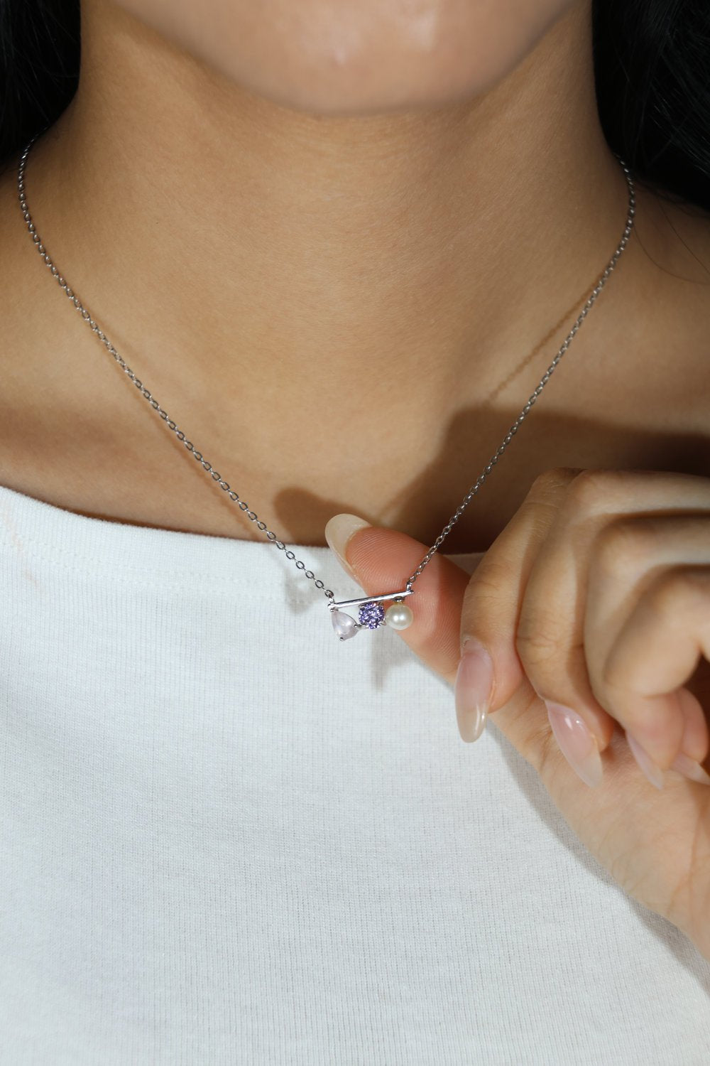 Floating Bar Necklace (Lavender) - Love Estella