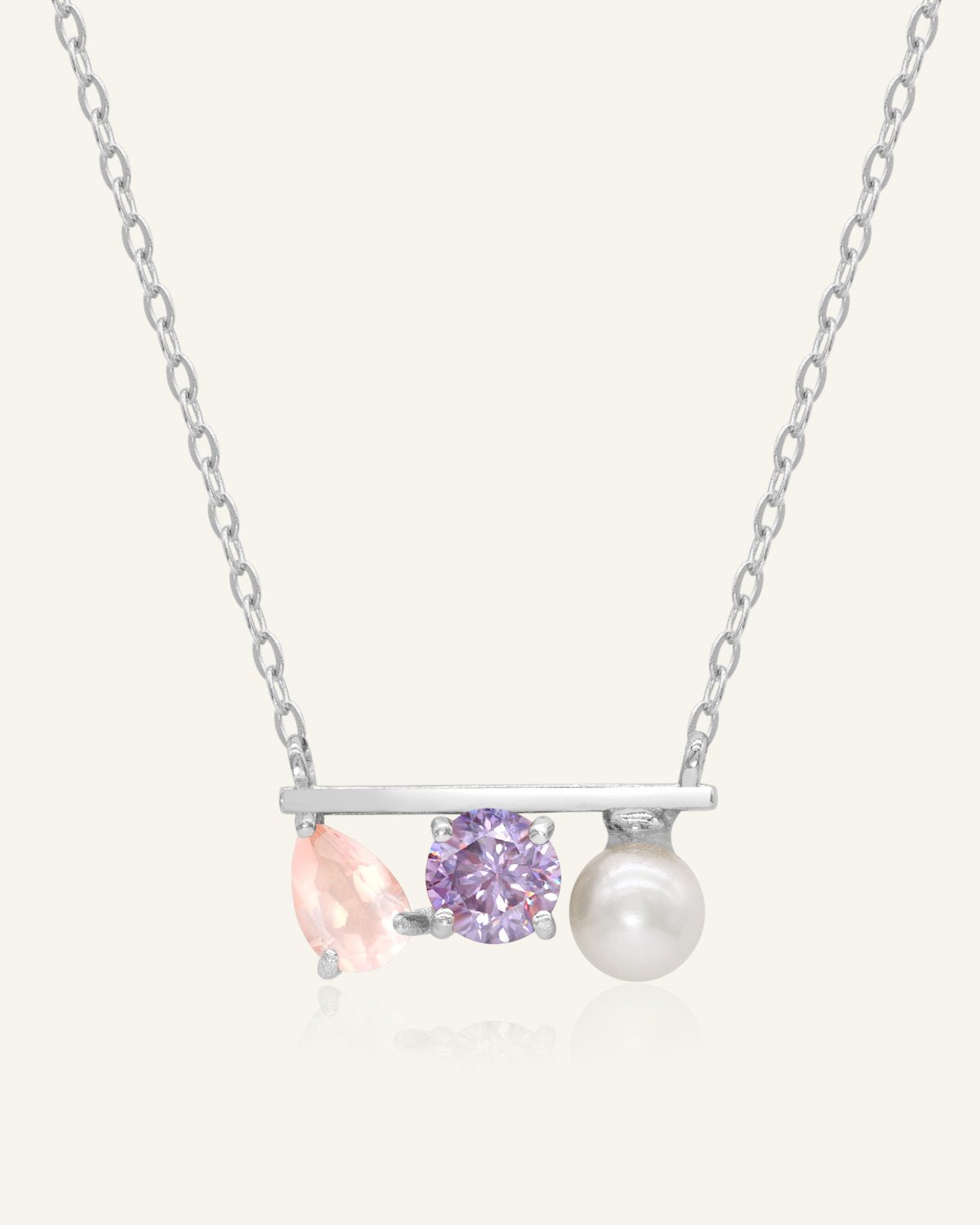 Floating Bar Necklace (Lavender) - Love Estella