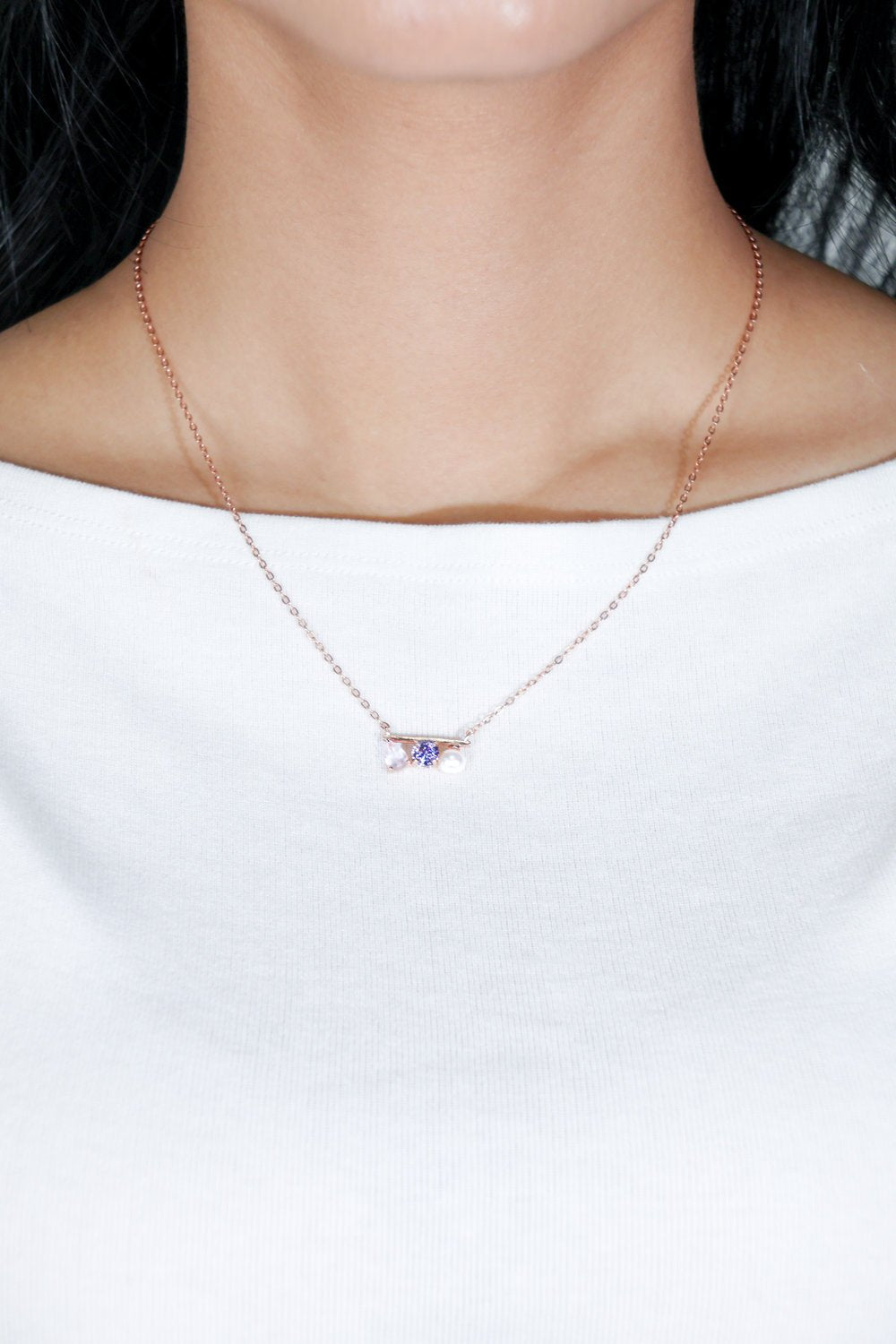 Floating Bar Necklace (Lavender) - Love Estella