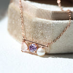 Floating Bar Necklace (Lavender) - Love Estella