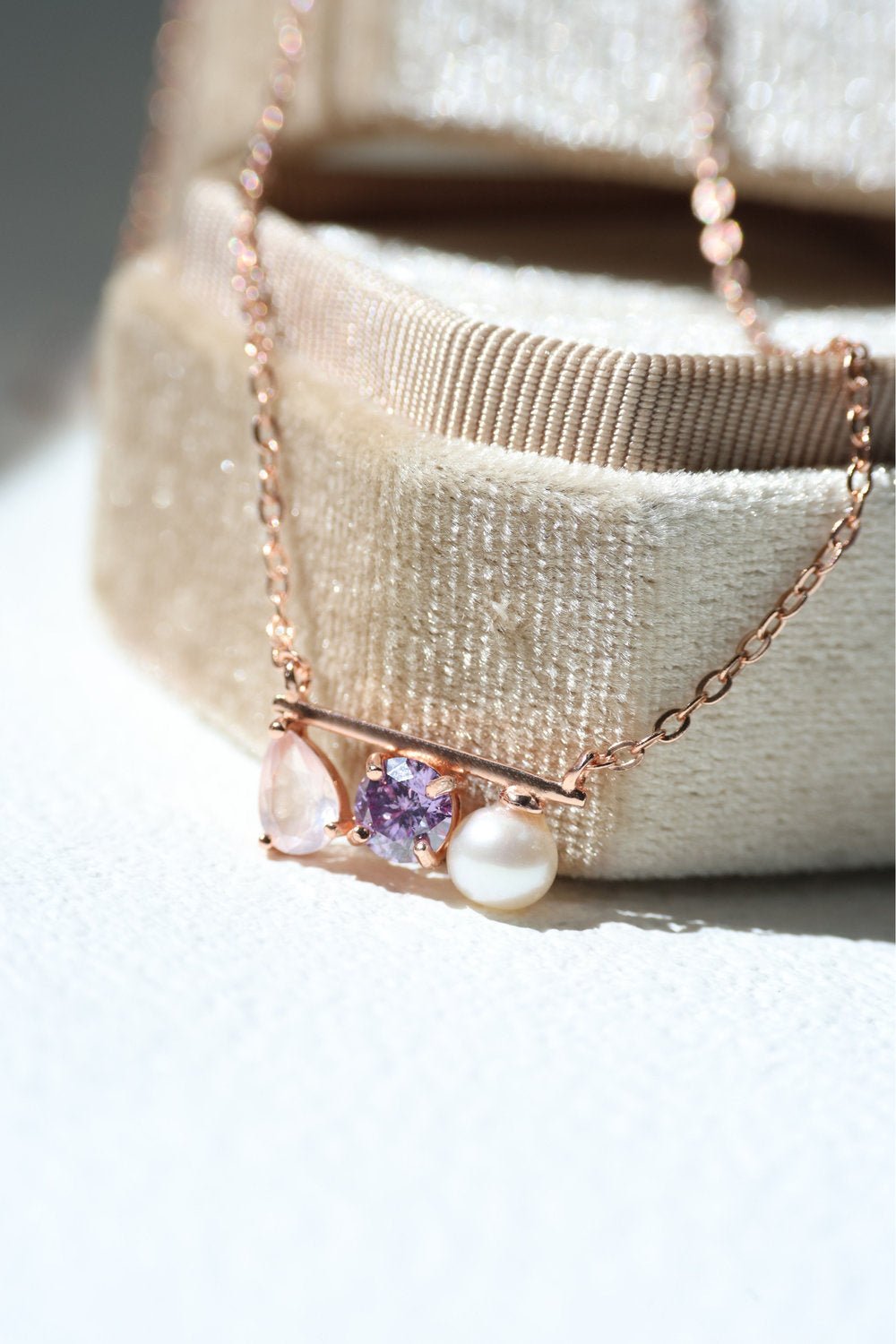 Floating Bar Necklace (Lavender) - Love Estella