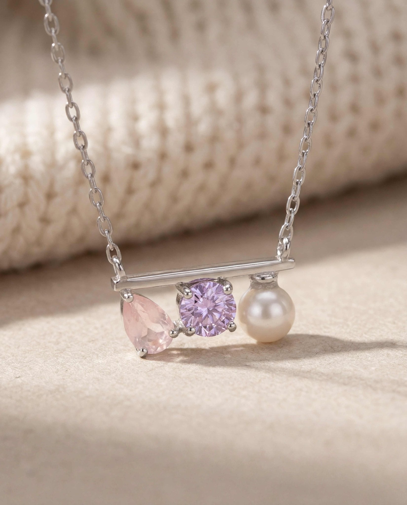 Floating Bar Necklace (Lavender) - Love Estella