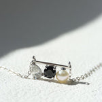 Floating Bar Necklace (Monochrome) - Love Estella