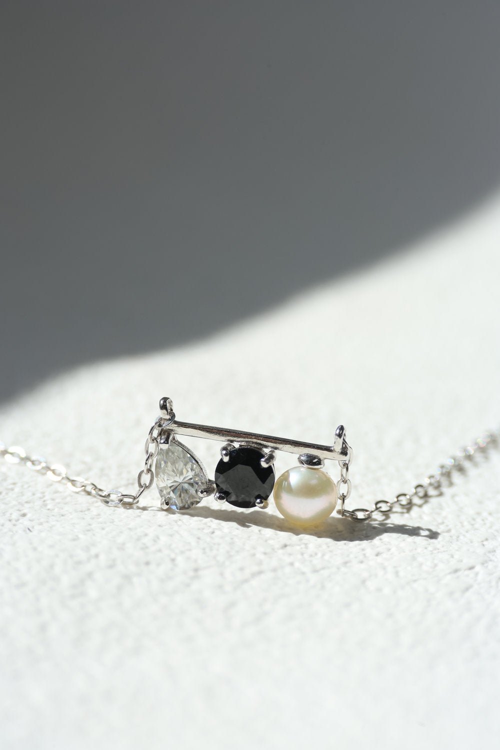 Floating Bar Necklace (Monochrome) - Love Estella