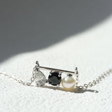 Floating Bar Necklace (Monochrome) - Love Estella
