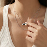 Floating Bar Necklace (Monochrome)