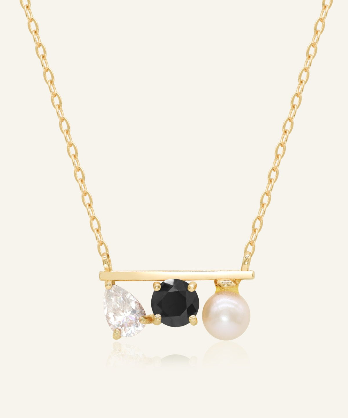 Floating Bar Necklace (Monochrome) - Love Estella