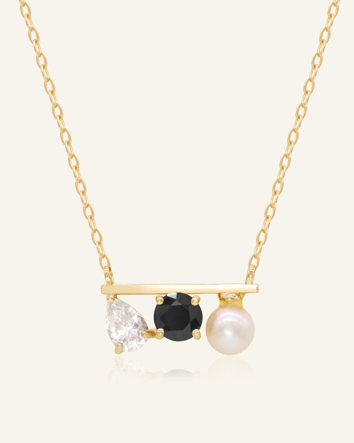 Floating Bar Necklace (Monochrome) - Love Estella