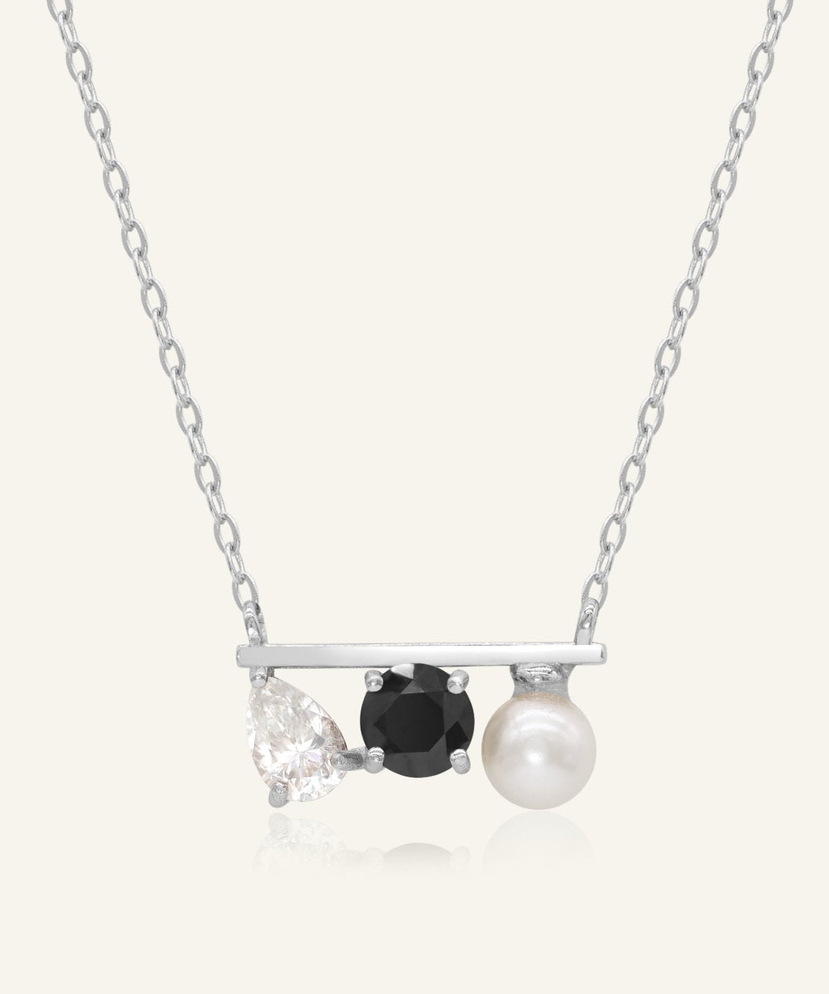 Floating Bar Necklace (Monochrome) - Love Estella