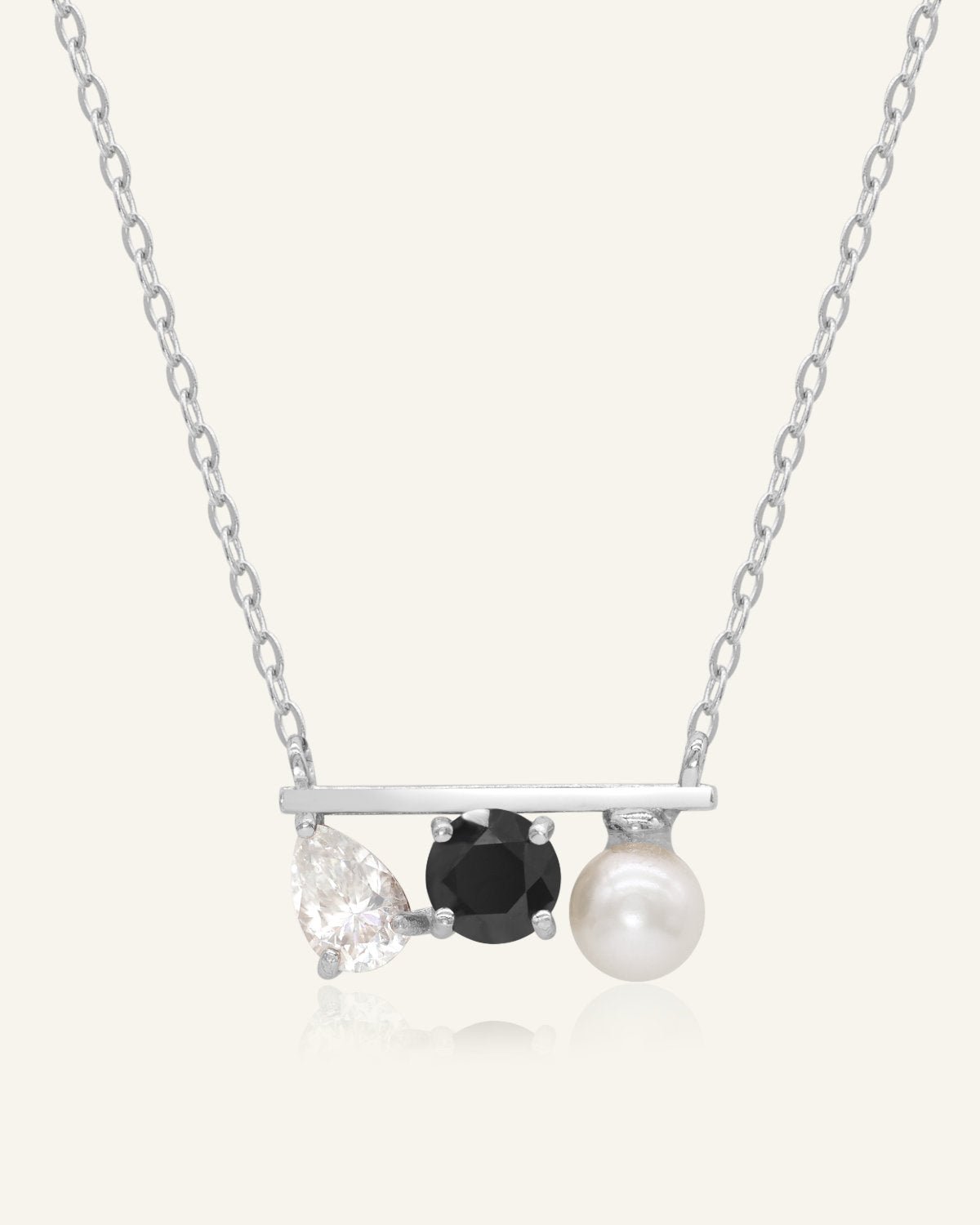 Floating Bar Necklace (Monochrome) - Love Estella