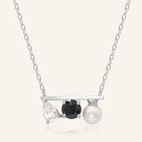 Floating Bar Necklace (Monochrome) - Love Estella