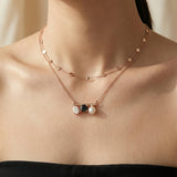 Floating Bar Necklace (Monochrome) - Love Estella