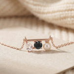 Floating Bar Necklace (Monochrome) - Love Estella