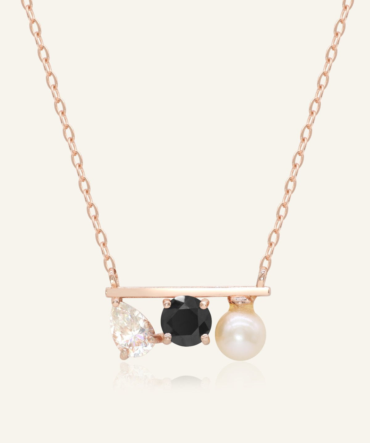 Floating Bar Necklace (Monochrome) - Love Estella