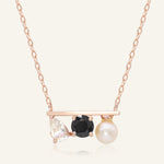 Floating Bar Necklace (Monochrome) - Love Estella