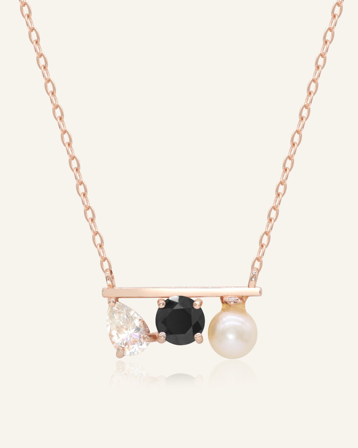Floating Bar Necklace (Monochrome) - Love Estella