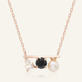Floating Bar Necklace (Monochrome) - Love Estella