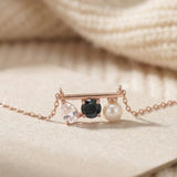 Floating Bar Necklace (Monochrome)
