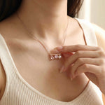 Floating Bar Necklace (Rose) - Love Estella