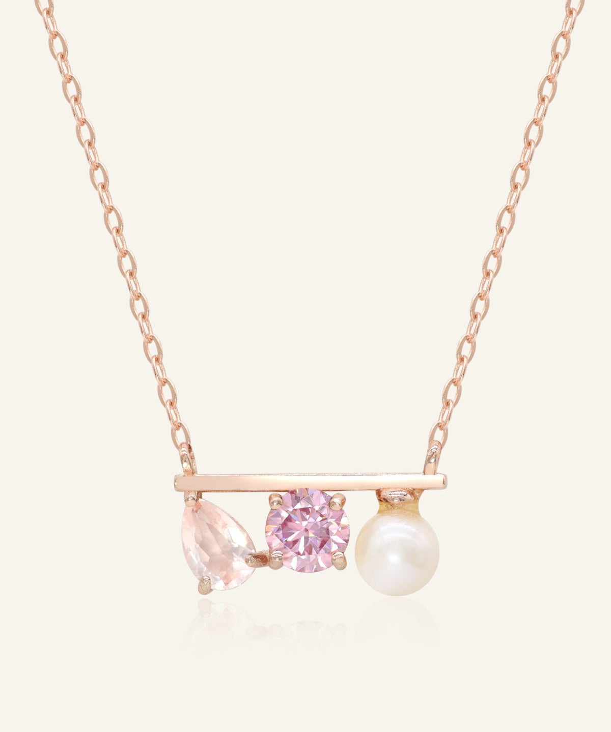 Floating Bar Necklace (Rose) - Love Estella