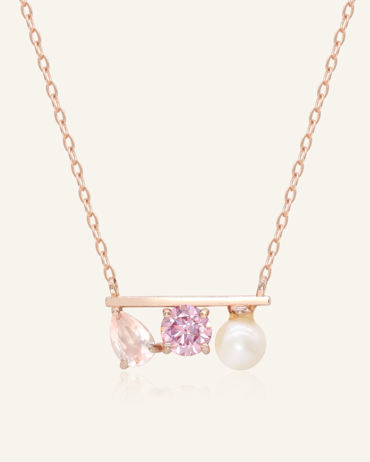 Floating Bar Necklace (Rose) - Love Estella