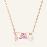 Floating Bar Necklace (Rose) - Love Estella