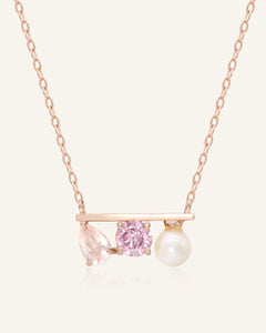 Floating Bar Necklace (Rose) - Love Estella