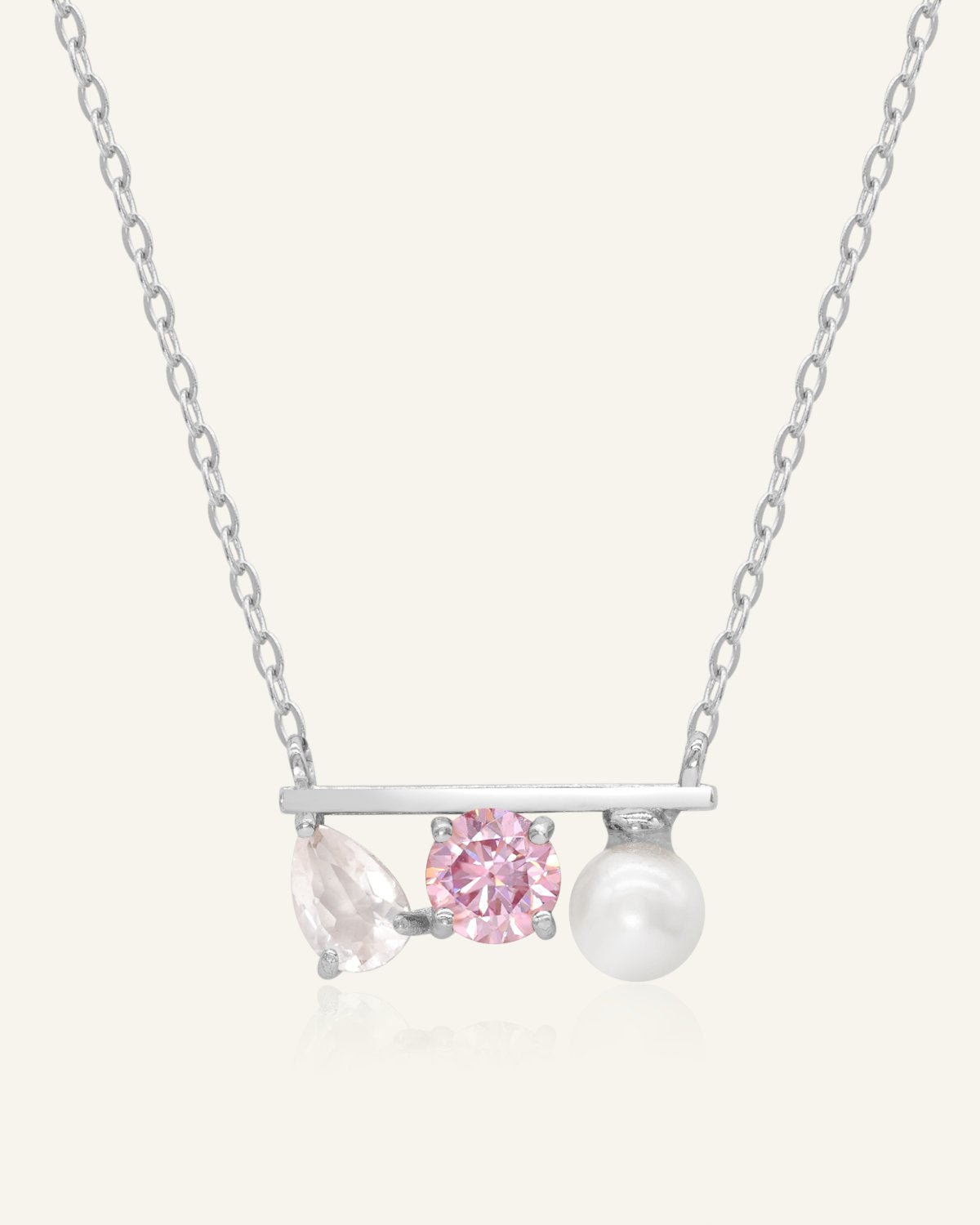 Floating Bar Necklace (Rose) - Love Estella