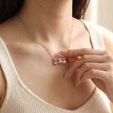 Floating Bar Necklace (Rose)