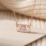 Floating Bar Necklace (Rose) - Love Estella