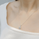 Fortune Cat Necklace (Blue Chalcedony) - Love Estella