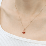 Fortune Cat Necklace (Red Agate) - Love Estella