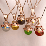 Fortune Cat Necklace (Red Agate) - Love Estella