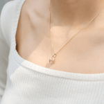Fortune Cat Necklace (Rose Quartz) - Love Estella