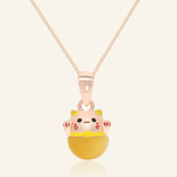 Fortune Cat Necklace (Tiger Eye) - Love Estella