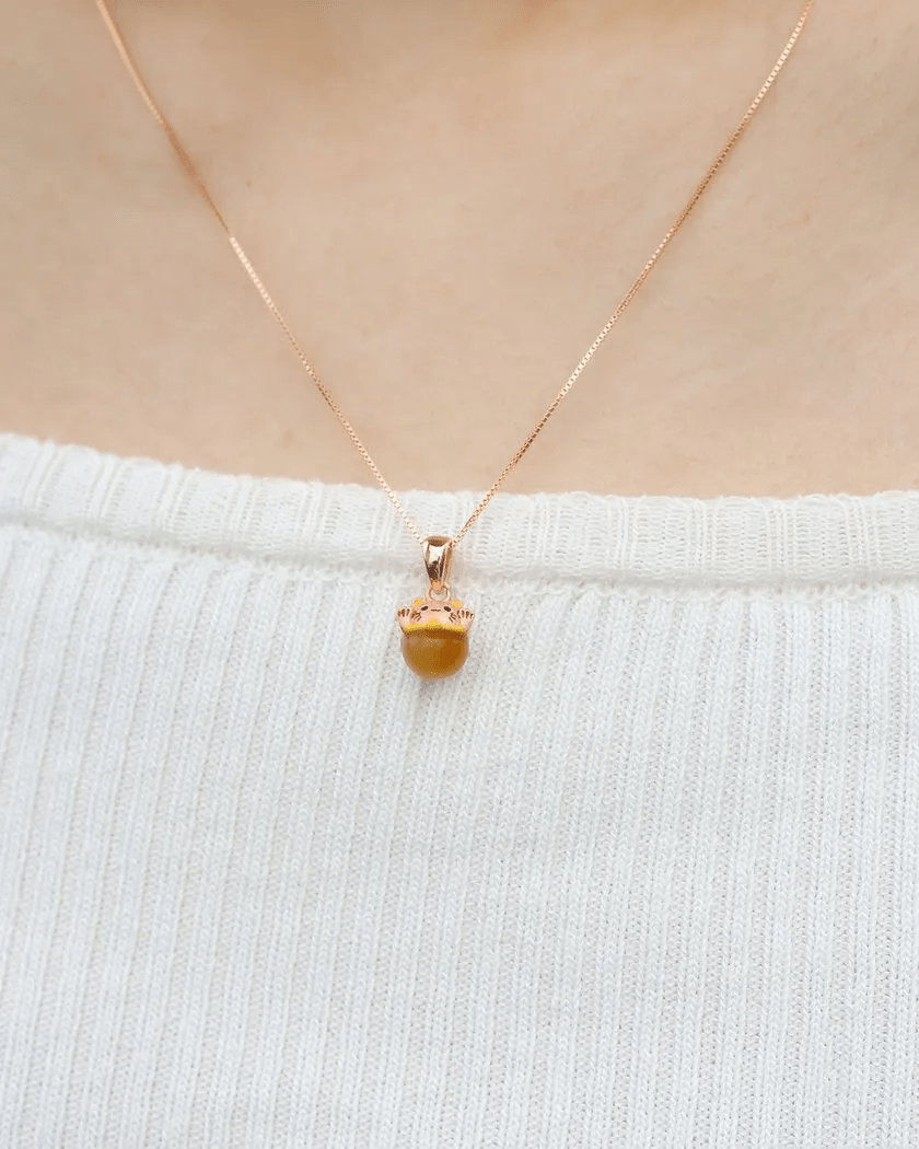 Fortune Cat Necklace (Tiger Eye) - Love Estella