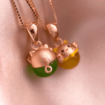 Fortune Cat Necklace (Tiger Eye) - Love Estella