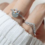 Fortune Cat Ring (Blue Chalcedony) - Love Estella