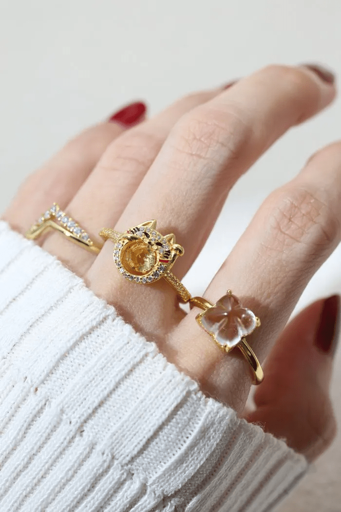 Fortune Cat Ring (Citrine) - Love Estella
