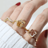 Fortune Cat Ring (Citrine) - Love Estella